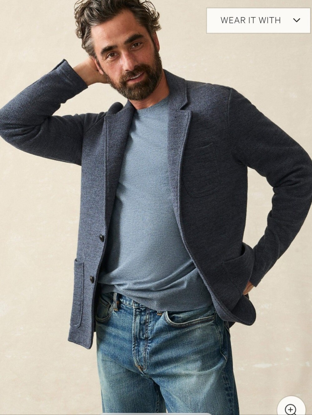Faherty Inlet Knit Blazer (Tall) - Deep Navy Melange